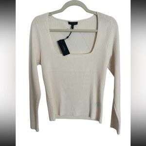 Rag & Bone Ivory Ribbed Knit Top